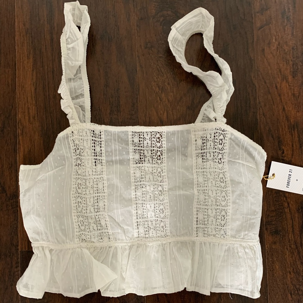 Forever 21 Lace Trim Crop Top